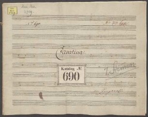 Giulietta e Romeo, S, orch, Excerpts - BSB Mus.ms. 2709 : [title page, S:] Cavatina. // von Zingarelli.