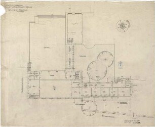 Bestelmeyer, German; München; Bayer. Nationalmuseum, Erweiterungsbau - Grundriss EG