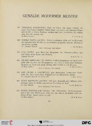 Gemälde moderner Meister (Nr. 399-410)