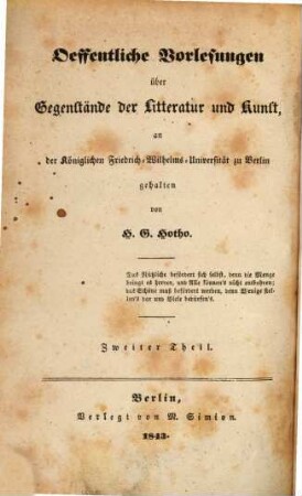 Geschichte der deutschen und niederländischen Malerei : eine öffentliche Vorlesung an der Königlichen Friedrich-Wilhelms-Universität zu Berlin, 2