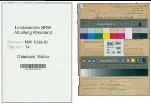 Entnazifizierung Walter Weisbeck , geb. 03.06.1901 (Ingenieur)