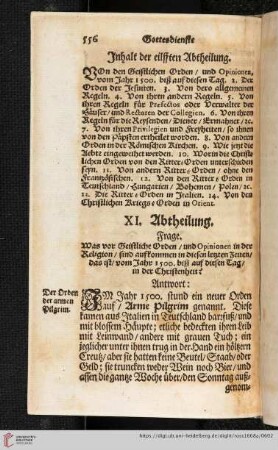 Inhalt der elfften Abtheilung
