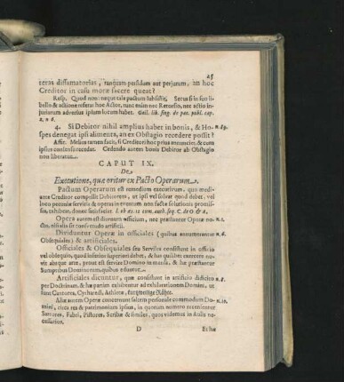 Caput IX. De Executione, quae oritur ex Pacto Operarum.