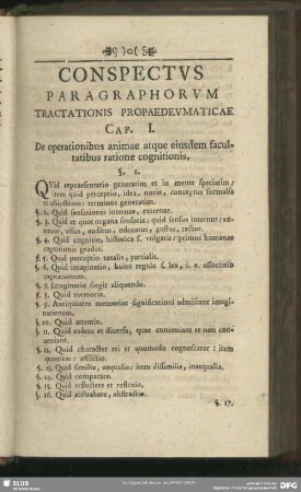 Conspectus Paragraphorum Tractationis Propaedeumaticae