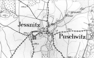 Puschnitz-Jeßnitz. Meßtischblatt, Sekt. Kloster Marienstern, 1884