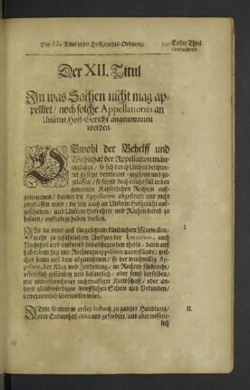 Der XII. Titul.