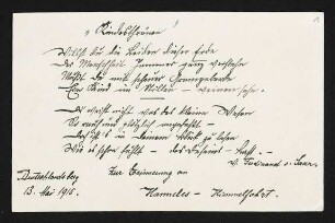 von Ferdinand Avenarius an Gerhart Hauptmann