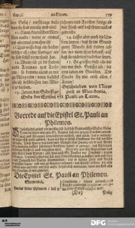 Die Epistel St. Pauli an Philemon.