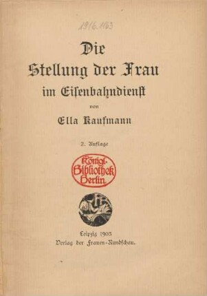 Die Stellung der Frau im Eisenbahndienst