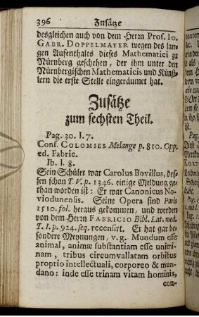 Zusätze zum sechsten Theil.