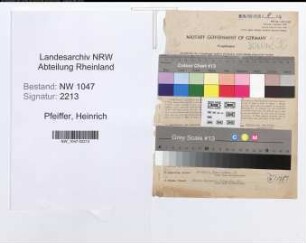 Entnazifizierung Heinrich Pfeiffer , geb. 17.07.1889 (Steuerberater)
