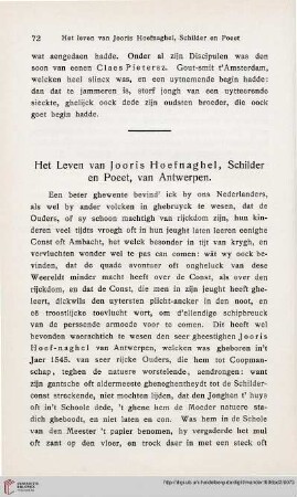 Het Leven van Jooris Hoefnaghel, Schilder en Poeet, van Antwerpen