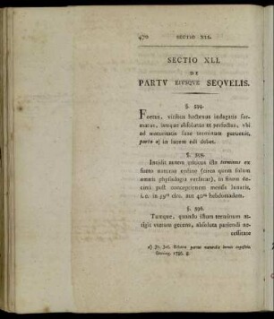 Sectio XLI. De Partu Eiusque Sequelis