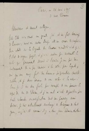Nr. 3: Brief von Gaston Paris an Edward Schröder, Paris, 24.5.1899