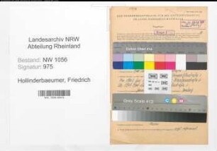 Entnazifizierung Friedrich Hollinderbaeumer , geb. 20.03.1915 (Tischler)