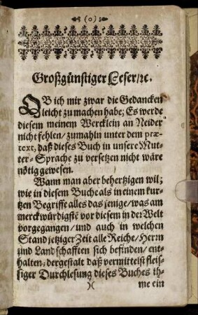 Großgünstiger Leser/ [et]c.