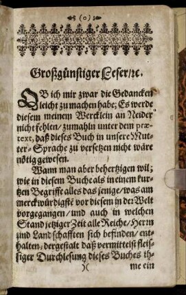 Großgünstiger Leser/ [et]c.