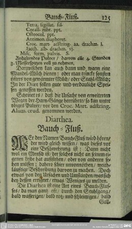 Diarthea. Bauch-Fluß