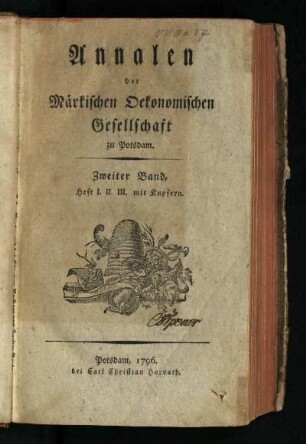 2.1795/96: Annalen der Märkischen Oekonomischen Gesellschaft zu Potsdam. - 2.1795/96