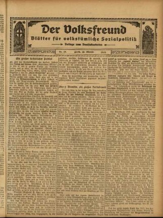 Ausgabe vom Sonntag, den 18. Oktober 1914.