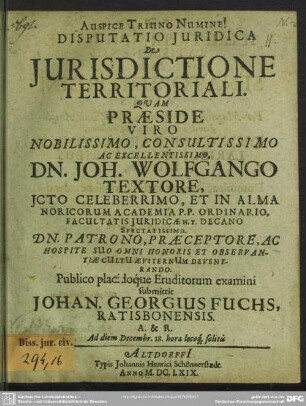 De iurisdictione territoriali