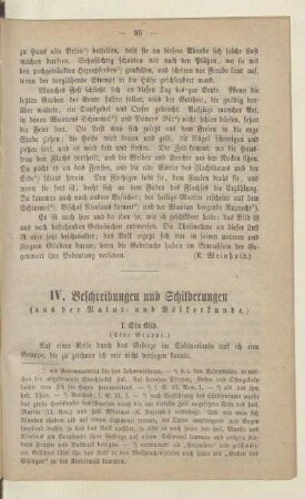IV. Beschreibungen und Schilderungen