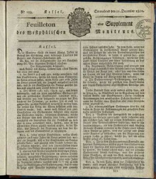 No. 189, Sonnabend den 22. December 1810