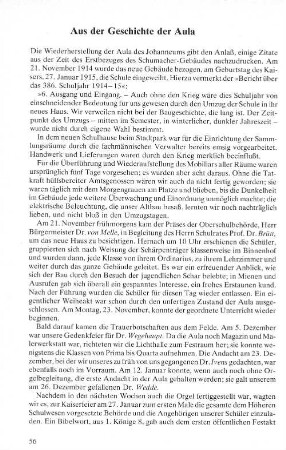 Aus der Geschichte der Aula