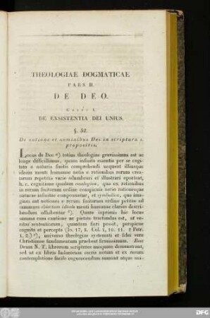 Caput I. De Exsistentia Dei Unius.