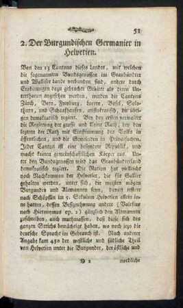 2. Der Burgundischen Germanier in Helvetien.