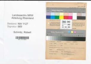 Entnazifizierung Robert Schmitz , geb. 05.10.1896 (Angestellter)