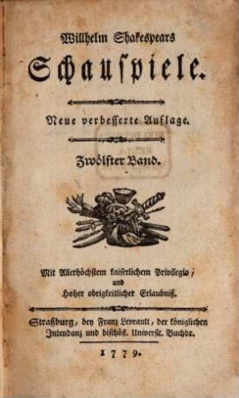 Willhelm Shakespears Schauspiele, Zwölfter Band. [Macbeth]