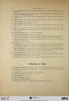 Arbeiten in Zinn (Nr. 534-552)