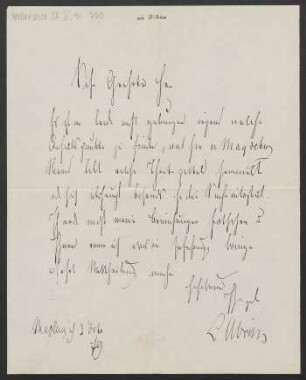 Brief an Friedrich Wilhelm Jähns : 03.10.1879