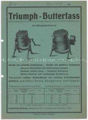 Butterfass, -knetbrett und -maschine