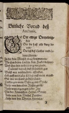 Bittliche Vorred deß Auctoris.