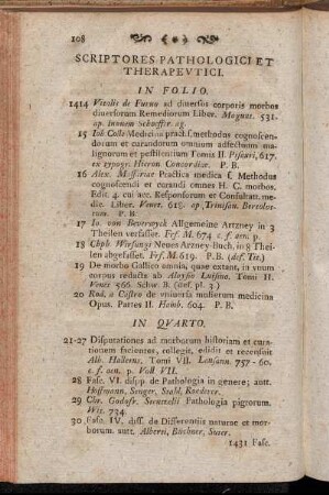 Scriptores pathologici et therapeutici.