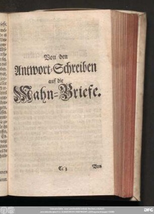 Von den Antwort-Schreiben auf die Mahn-Briefe.
