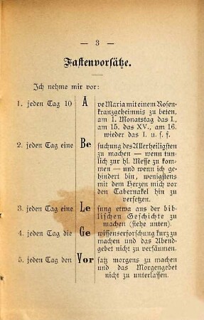 Büchlein für die hl. Fastenzeit