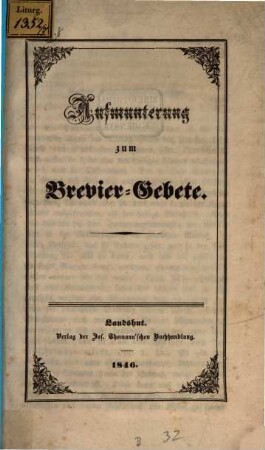 Aufmunterung zum Brevier-Gebete