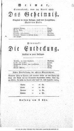 Das Geheimniß
