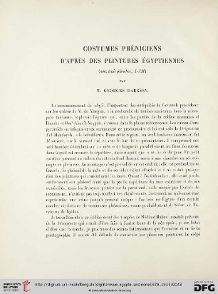 3: Costumes phénicien's d'après des peintures égyptiennes