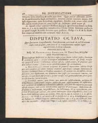 Disputatio Octava, ...