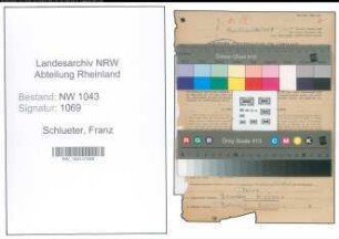 Entnazifizierung Franz Schlueter , geb. 30.11.1905 (Verwaltungsbeamter)