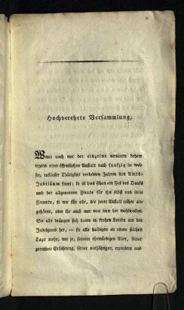 Hochverehrte Versammlung