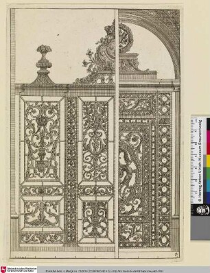 [Zweigeteilter Entwurf für zwei ornamentale Portale]