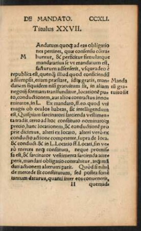 De Mandato. Titulus XXVII.