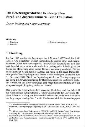 569-577, Die Besetzungsreduktion bei den großen Straf- und Jugendkammern