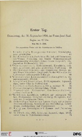Erster Tag (Nr. 1-210)