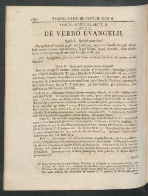 Caput II. De Verbo Evangelii